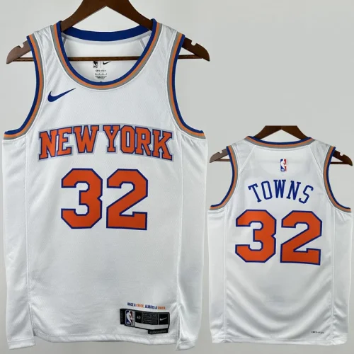 KNICKS TOWNS #32 White Top Quality Hot Pressing NBA Jersey