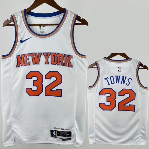 KNICKS TOWNS #32 White Top Quality Hot Pressing NBA Jersey