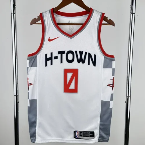 2019-20 ROCKETS WESTBROOK #0 White City Edition Top Quality Hot Pressing NBA Jersey