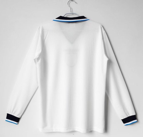 1996 England Long sleeved Home Retro Soccer Jersey