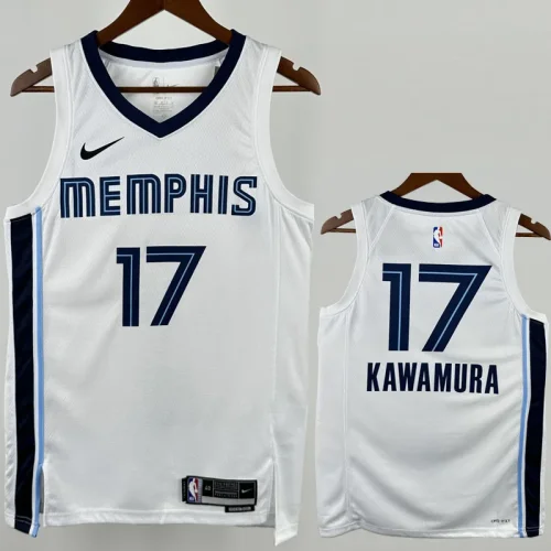 22-23 Grizzlies KAWAMURA #17 White Top Quality Hot Pressing NBA Jersey