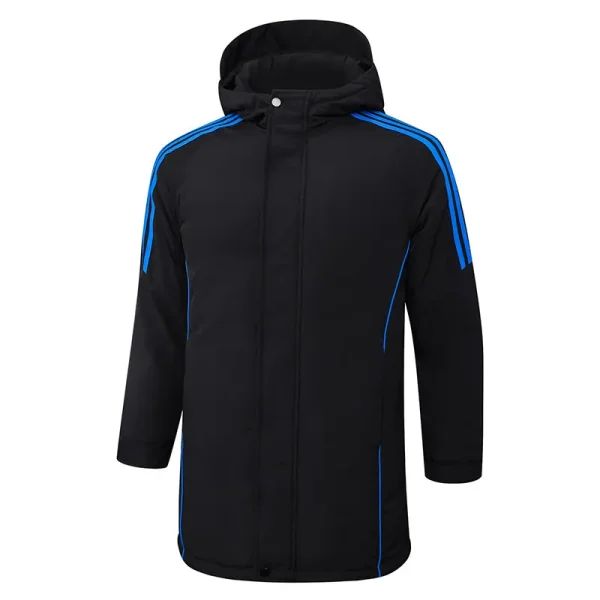24-25 Black Hooded Windbreaker Fabric Cotton Coat #G229光板