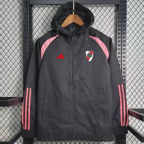 24-25 River Plate Black Windbreaker