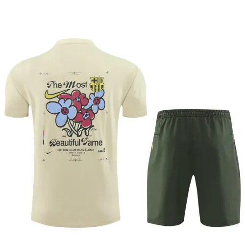 24-25 BAR Beige Training Short Suit (High Quality)纯棉纱