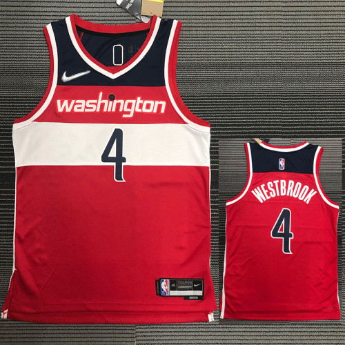 21-22 Wizards WESTBROOK #4 Red 75th Anniversary Top Quality Hot Pressing NBA Jersey