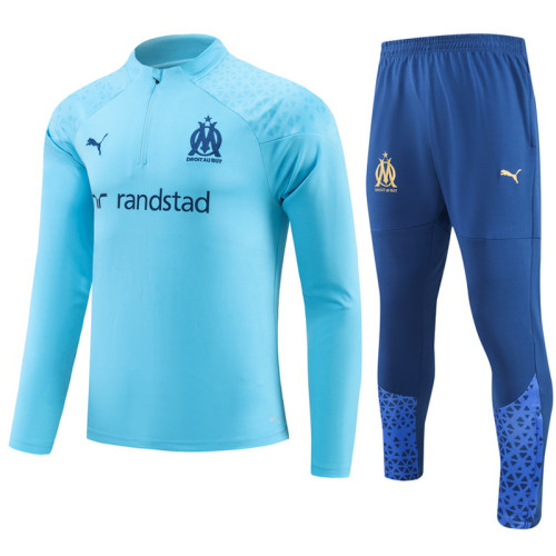 23-24 Marseille Sky Blue Half Pull Tracksuit (半拉链)