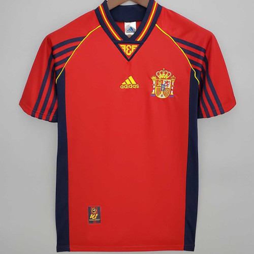 1998 Spain Home Retro Soccer Jersey