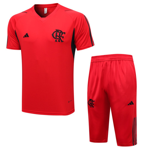 23-24 Flamengo Red Training Short Suit #D774 (七分裤）