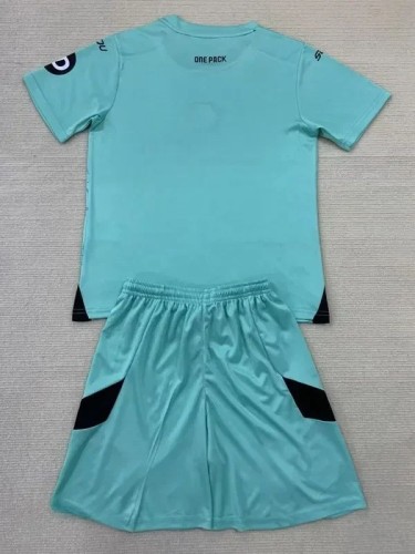 24-25 Wolves Lake blue Goalkeeper Kids Soccer Jersey