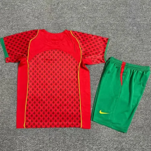 2004 Portugal Home Kids Retro Soccer Jersey