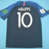 2018 France Home Long Sleeve Retro Soccer Jersey