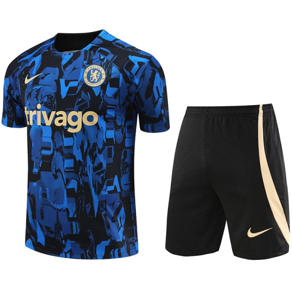 23-24 CHE Blue Black Training Short Suit