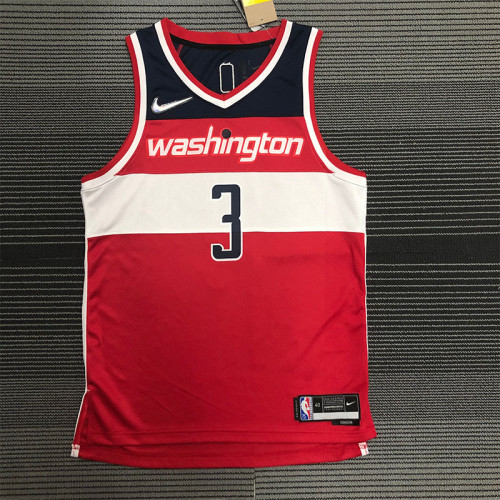 21-22 Wizards BEAL #3 Red 75th Anniversary Top Quality Hot Pressing NBA Jersey
