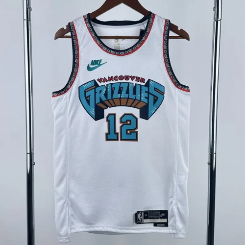 24-25 Grizzlies MORANT #12 White Retro Top Quality Hot Pressing NBA Jersey