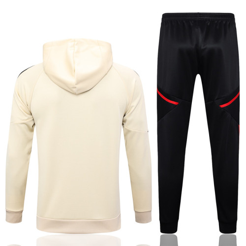 23-24 Man Utd Beige Hoodie Jacket Tracksuit #F445
