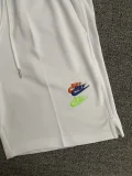 CN02白 NK White Embroidered Multicolor Logo Casual Short Pants
