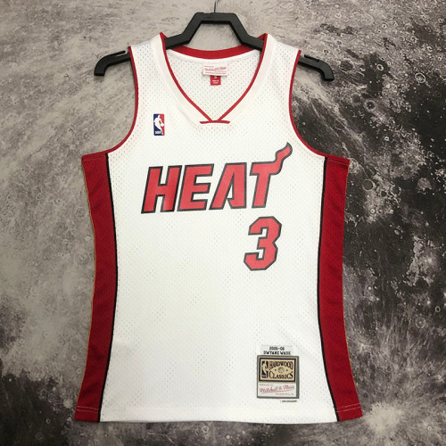 2005-06 Heat WADE #3 White Top Quality Hot Pressing NBA Jersey