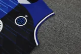 24-25 INT Blue-Black Tank top and shorts suit (条纹)