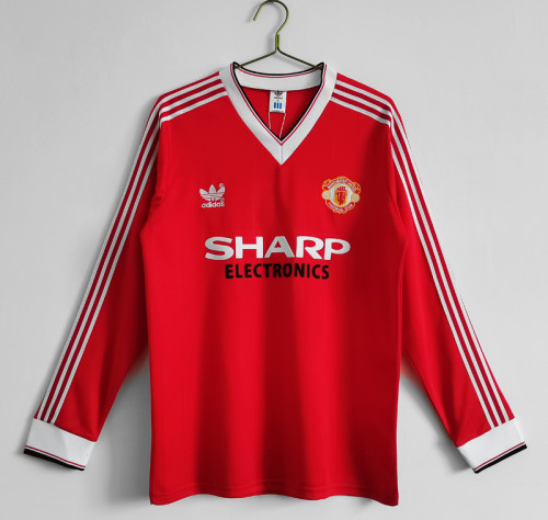 1983 Man Utd Home Long Sleeve Retro Soccer Jersey 长袖