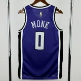 24-25 KINGS MONK #0 Purple Retro Top Quality Hot Pressing NBA Jersey(V领）