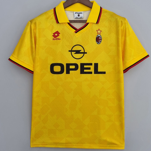 1995-1996 ACM Away Yellow Retro Soccer Jersey