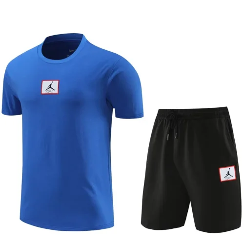 2024 JORDAN Fancy blue Training Short Suit #2222 (100%Cotton)纯棉