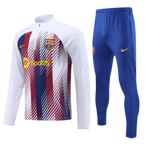 23-24 BAR White Blue Half Pull Tracksuit (半拉链)