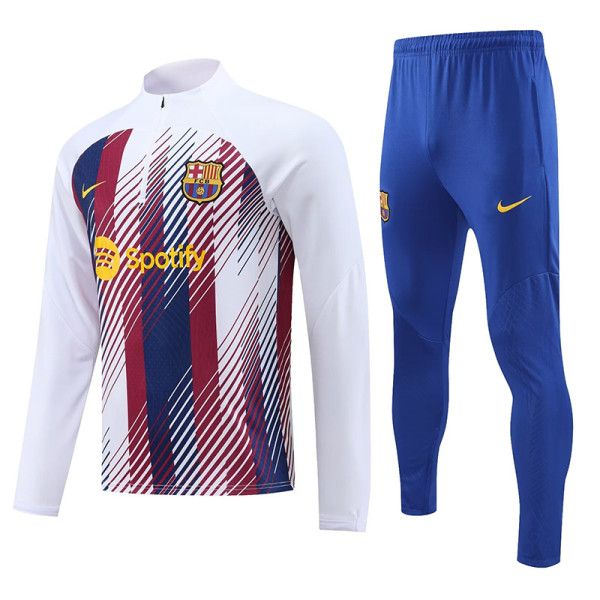 23-24 BAR White Blue Half Pull Tracksuit (半拉链)