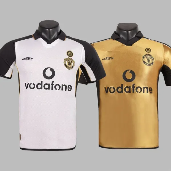 2001-2002 Man Utd 100th Anniversary Double Sided Retro Soccer jersey *双面