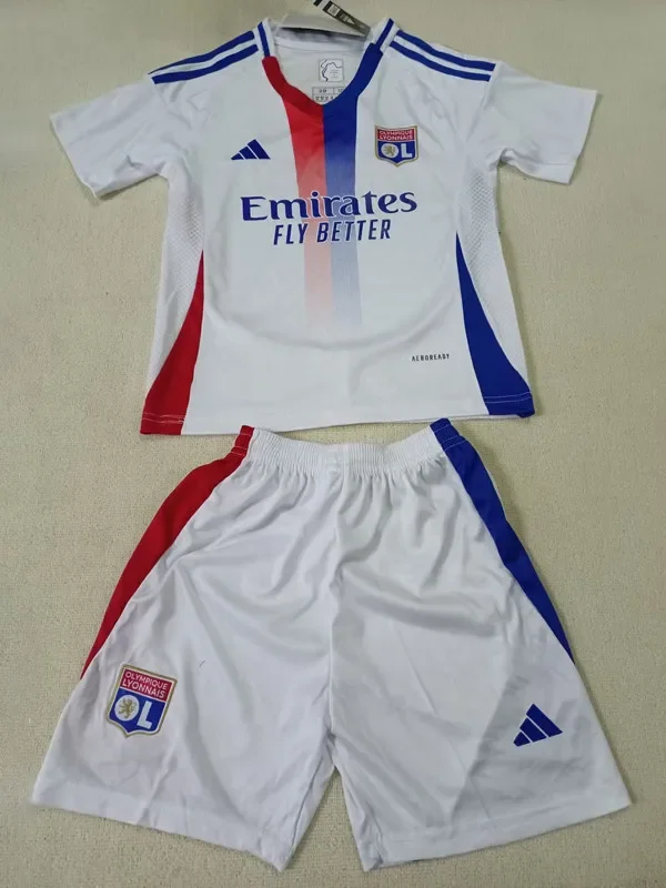 24-25 Lyon Home Kids Soccer Jersey