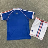 1998 France Home Kids Retro Soccer Jersey