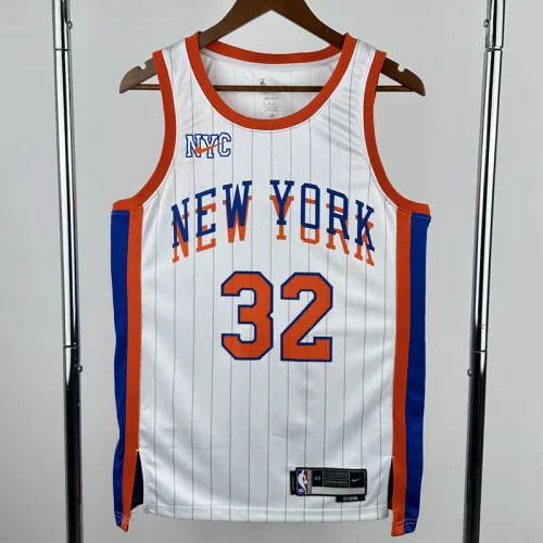 24-25 KNICKS TOWNS #32 White City Edition Top Quality Hot Pressing NBA Jersey