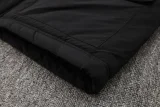 24-25 Palmeiras Black Hooded Windbreaker Fabric Cotton Coat #G236