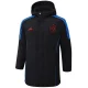 24-25 Spain Black Hooded Windbreaker Fabric Cotton Coat #G233