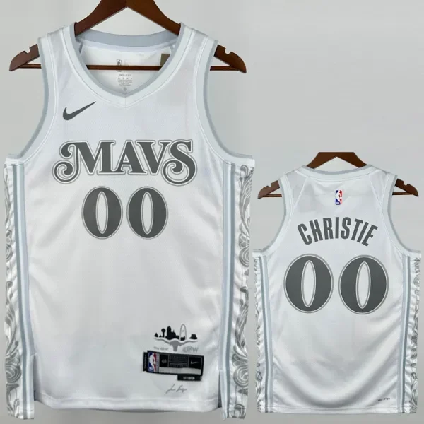 24-25 Dallas Mavericks CHRISTIE #00 White City Edition Top Quality Hot Pressing NBA Jersey