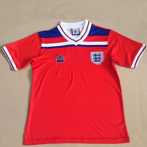 1980 England Away Red Retro Soccer Jersey