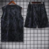23-24 PSG Jordan Black Grey Tank top and shorts suit