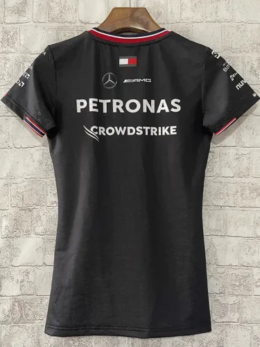 2024 F1 Formula One Mercedes Women Black Racing Suit (女) 圆领