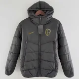 24-25 Corinthians Black Hooded Cotton Coat #棉衣