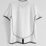 2002 England Home White Retro Soccer Jersey