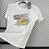 T132 Lakers Jordan White High Quality Casual T-Shirt