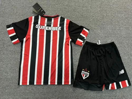 24-25 Sao Paulo Away Kids Soccer Jersey (带广告)