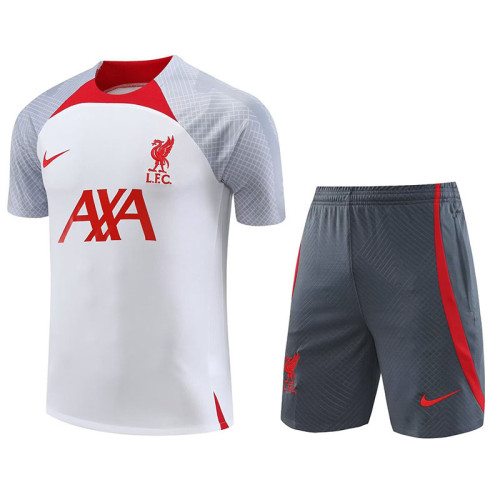 23-24 LIV White Training Short Suit (灰袖)