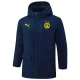24-25 Dortmund Royal Blue Hooded Windbreaker Fabric Cotton Coat #G252