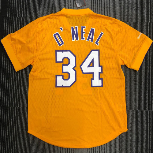 Lakers O'Neal # 34 Yellow MitchellNess Retro Jerseys