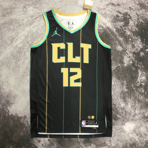 22-23 HORNETS OUBRE JR. #12 Black City Edition Top Quality Hot Pressing NBA Jersey
