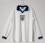 1996 England Long sleeved Home Retro Soccer Jersey