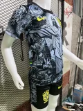 24-25 Brazil Black Grey Special Edition Kids Soccer Jersey *耶稣灰黑
