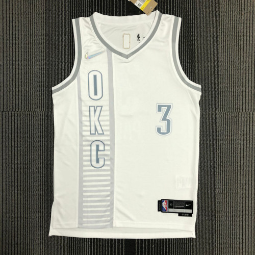21-22 OKC PAUL #3 White City Edition Top Quality Hot Pressing NBA Jersey