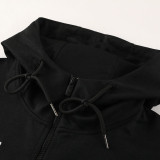 23-24 NK Black Hoodie Jacket Tracksuit #NM06